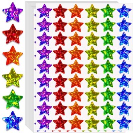 1728 Pcs Holographic Rainbow Star Stickers for Kids Reward,6 Sparkling Colors Small Star Stickers,Reward Chart Star Stickers for School,Home,Classroom Teacher Supplies,0.6" Diameter