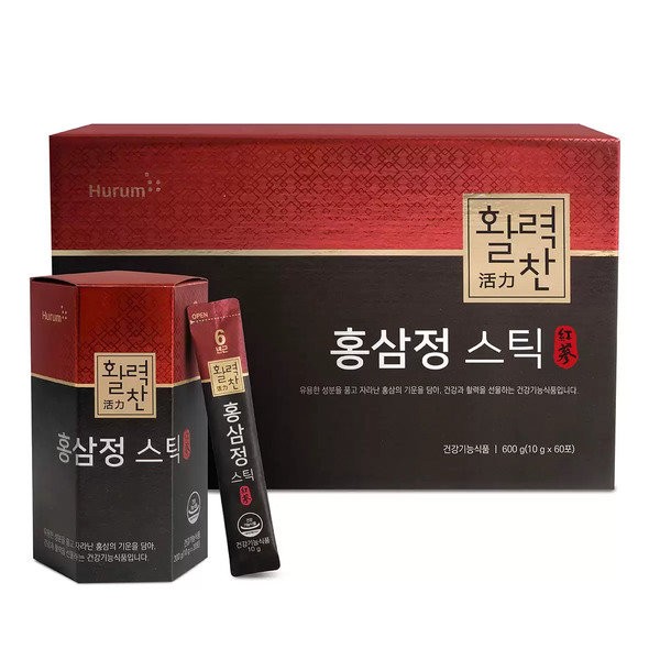 Hurum Vibrant Red Ginseng Extract Stick 10g x 60 packets / 휴럼 활력찬 홍삼정 스틱 10g x 60포