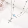 CUPENDA Airplane Necklace 925 Sterling Silver Moonstone Space Pendant Airplane