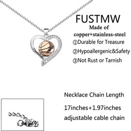 FUSTMW Basketball Pendant Necklace Basketball Charm Bracelet Basketball Lover Gift for Basketball Players Jewelry Inspirational Gift (basketball necklace)