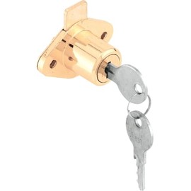 Prime-Line Bright Brass Bronze Steel Cabinet/Drawer Lock