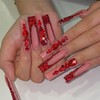 EYZOTSF Press on Nails Long Coffin Shaped Acrylic Square False