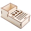 Multi Hole DIY Craft Tool Storage Wooden Holder Basswood Leather