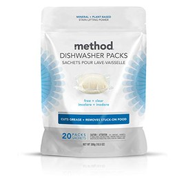 Method Power Dish Dishwasher Soap Packs, Free + Clear, 20 Load,1 count