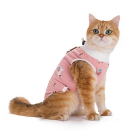 Velmoriah Cat Recovery Suit Female, Breathable Cat Onesie After Surgery for Spay Abdominal Wounds or Skin Diseases, Kitten Surgery Recovery Suit for Cats Anti-Licking (Alpaca, S)