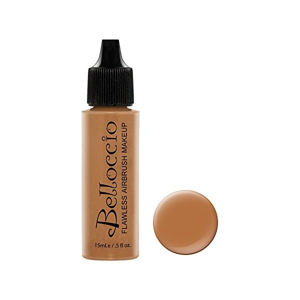 Belloccio's Professional Cosmetic Airbrush Makeup Foundation 1/2oz Bottle: Cocoa- Medium-dark with Red Undertones