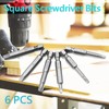 Square Head Screwdriver Bits 6 Sizes SQ1, SQ2, SQ2.7, SQ3,