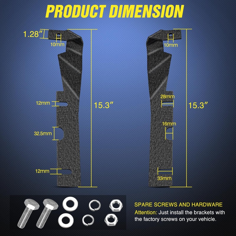 Nilight Ditch Light Brackets Hood Hinges Mount Brackets for Auxiliary
