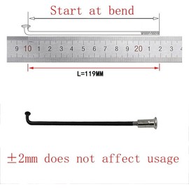 S SENQI Bicycle Spokes Electric Bicycle E-Bike Tricycle Wheel 12G 2.5mm Steel 72mm-305mm with Copper Cap 28pcs Black