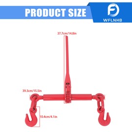 YSMN 5/16 x 3/8 Inch Chain Binder,Ratchet Binders with 5400 Lbs Working Load Limit, 2 Pack Load Binder with 2 Grab Hooks, Heavy Duty Ratchet Binders for Towing
