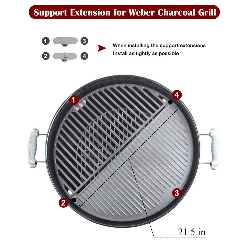 KAMaster 22" Half Moon Cast Iron Cooking Grate Grill Accessory