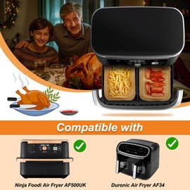 GINOYA Backpapier für COSORI Heißluftfritteuse 8,5L, Airfryer Zubehör für Heißluftfritteuse für Ninja AF500UK AF500UKCP, Cookwise 9L