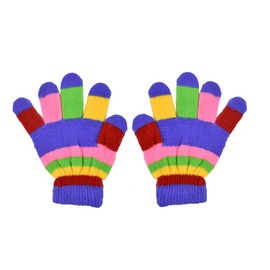 Motique Accessories Periwinkle Striped Kids Gloves Magic Knit Gloves