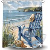 Vengaot Summer Beach Coastal Shower Curtain 72Wx72L Inch Blue Sea
