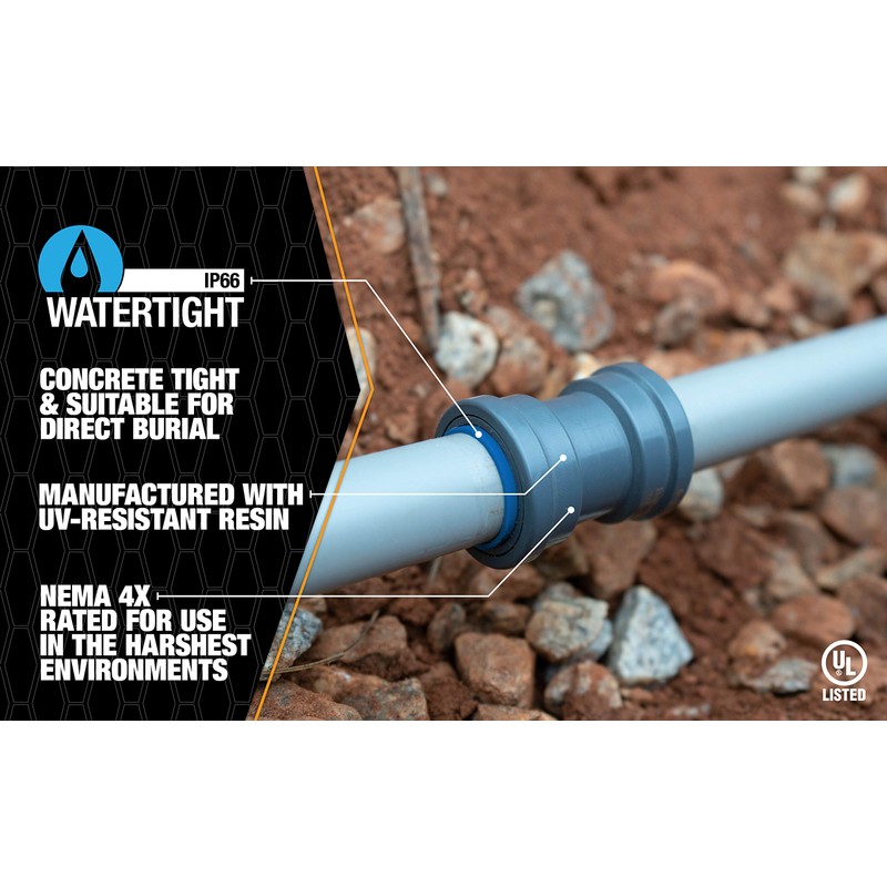 SIMPush 1" PVC-CIC Push Install Coupling