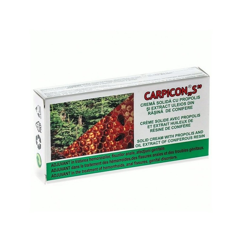 10 Suppositories with Propolis Extract, Oily Extract of Pine Resin