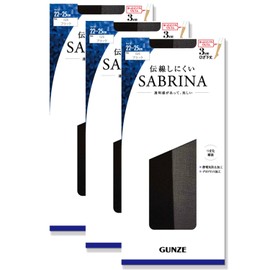 Gunze SABRINA Women's Short Stockings, Difficult to Run Out, Beautiful Transparent, Below the Knee Length, 3 Pairs, Black