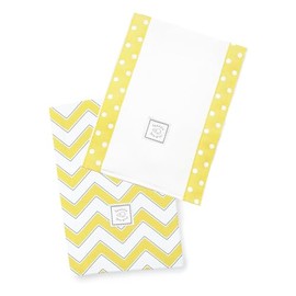 SwaddleDesigns Baby Burpies, Set of 2 Cotton Burp Cloths, Yellow Chevron
