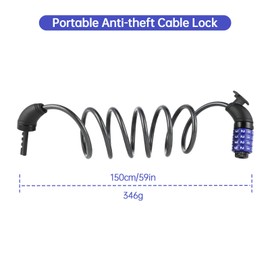 4 Digit Bicycle Lock, 8 x 1500mm Bicycle Code Lock, Made of Strong and Durable Iron, Anti-Theft Bicycle Chain Lock with Code, Bicycle Accessories, Doors, Fences, Bicycle Locks