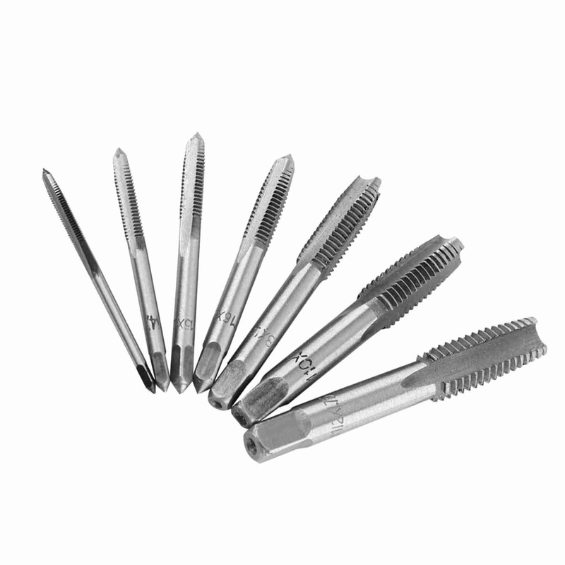 BORDSTRACT Metric Thread Steel Tap Set M3-M12 High Hardness Threading