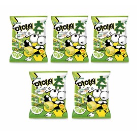 Pack of 5 Korean Snack Super Sour Chewing Candy, Fruit Flavor, Individually Wrapped, 193.5g (6.82oz), Pack of 5 (Lemon & Lime)