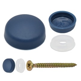 Snap-On Two Piece Dome Screw Cover Caps - Pack of 50 Large Gloss Caps & Bases : Navy