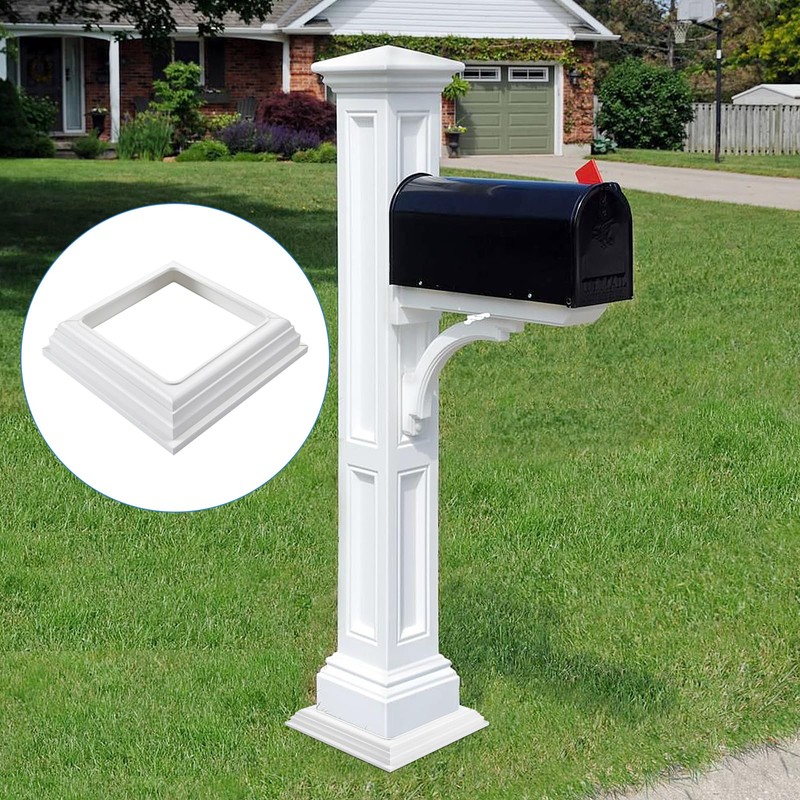 Aemygo 12 Pcs Vinyl Post Skirt, 4x4 Inch White Column