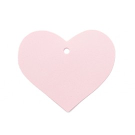 LWR CRAFTS 100 Hang Tags Heart with Jute Twines 100ft (2 3/8" x 2 3/16", Light Pink)