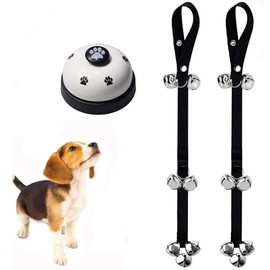Dog Doorbells Potty Bells for Dogs Dog Training Bell Puppy Bells Adjustable Dog Bell Dog Supplies with Training Clickers for Door Knob, Dog Training 3Pack