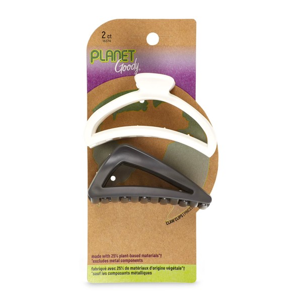 GOODY Planet SlideProof Claw Clips 2ct Black and Cream