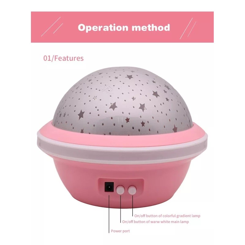 24x7 Lampara Proyector Estrellas Galaxia Luz De Noche Buro Niños