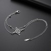 TEAMER Dainty Witches Knot Bracelet Stainless Steel Adjustable Double Layer