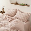 SUSYBAO Peach Jacquard Duvet Cover King Cotton Linen 3 Pcs