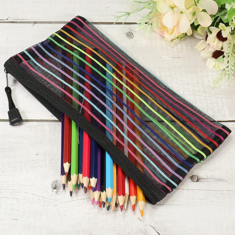 sourcing map Pack of 6 Mesh Zipper Pockets B6 Colourful