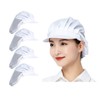 Jaspfct 4pcs Chef Hats Mesh Food Service Caps for Home