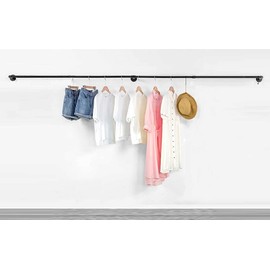 SERENITA 74.5" Super Long Industrial Pipe Clothing Rack 73 inch, Hanging Rod for Closet, Wall Mounted Multi Purpose (2)