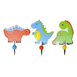 Mousehouse Gifts Set of Three Children's Coat Hooks for Bedroom or Baby Nursery (Dinosaur)