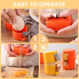 TJYAEKLTD Egg Shell Opener, Pack of 3 Egg Shell Opener, Hand-Held Egg Shell Opener, Portable Egg Cracker Separating Tool, Efficient Egg Peeler for Home and Restaurant