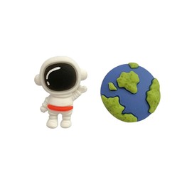 Creative Earth Astronaut Meteor Spacecraft Asymmetrical Stud Earrings Resin Cartoon Personality Earrings for Women-1 Pairs