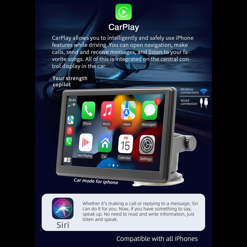 docooler Portable Car MP5 Player with 7 Inch HD Screen