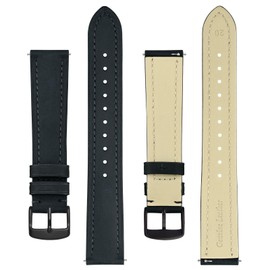 BISONSTRAP Extra Long Strap 20 mm 22 mm, Leather Watch Strap for Men, XL Replacement Strap for Large Wrists, Leather, No gemstone