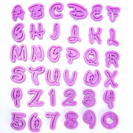 ilauke Teig-Ausstecher Buchstaben Ziffern Ausstechform Buchstabe 3D für Kuchen Alphabet Ziffern zur Dekoration für Gebäck, Fondant, Schokolade, 36-teiliges Set