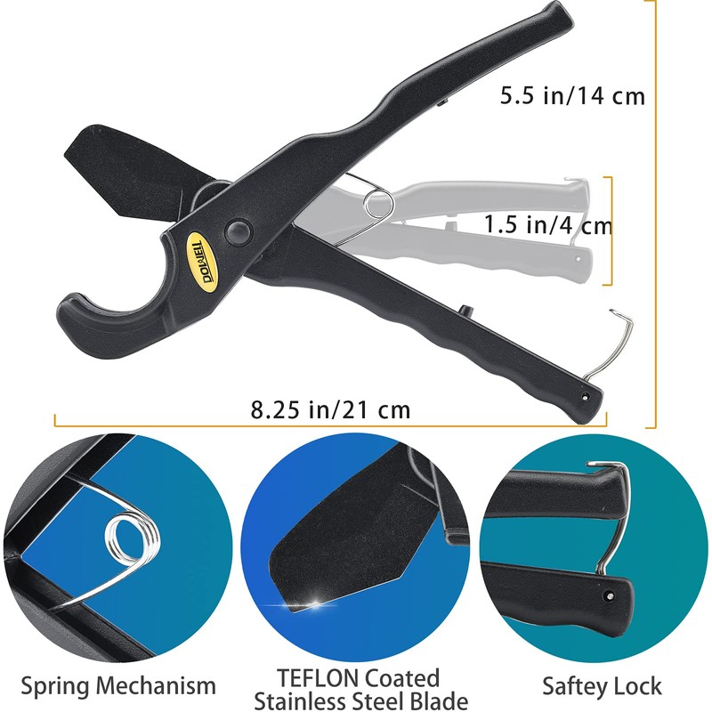 DOWELL PVC Pipe Cutter Spring Drive Pipe and Tube Cutter
