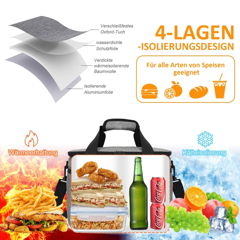 CALIYO Cool Bag, Lunch Bag, Foldable for Men and Women,