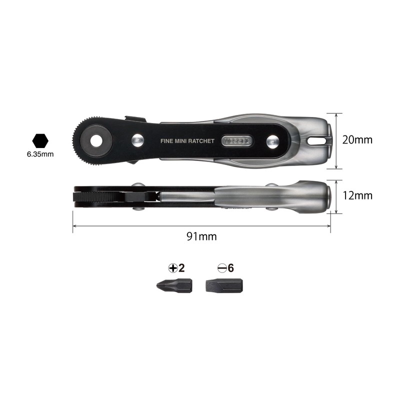 Vessel TD-23 Ultra Thin Fine Mini Ratchet Screwdriver Straight Type