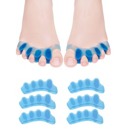 Gel Toe Separator, 6 PCS Bunion Corrector,Toe Straightener, Toe Spacers, New Material, Hammer Toe Straightener for Relaxing Toes, Bunion Relief, Hammer Toe, Hallux Valgus Great for Women and Men