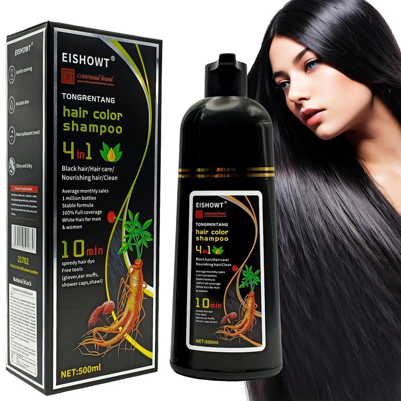 Kit De Shampoo Tinte Esencia De Hierbas Cubre Canas 4in1