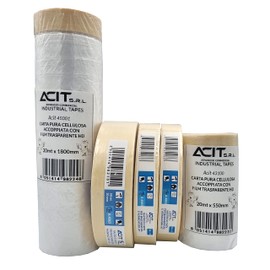 Imbiancare Set of 2 Colour Protection Films + 2 Rolls 19 mm + 1 Roll of 30 mm Painting Paper