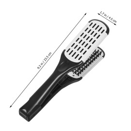 SAFIGLE Double Sided Hair Straightening Brush V Shaped Styling Tool for Efficient Hair Straightening Compact Design for Home Salon Use for Curly Thick Hair