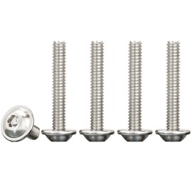 Drenky Flat Head Screws with Flange, Hexagon Socket Screws Stainless Steel Hexagon Socket M4 x 30 mm Stainless Steel A2 V2A Screws Stainless Steel Threaded Screws Full Thread Pack of 50